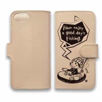 【手帳型】【釣りざんまい】本革 ゴムボートアングラー