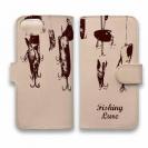 【手帳型】高級本革スマホケース ヌメ革 フィッシングルアー