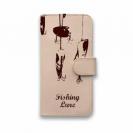 【手帳型】高級本革スマホケース ヌメ革 フィッシングルアー