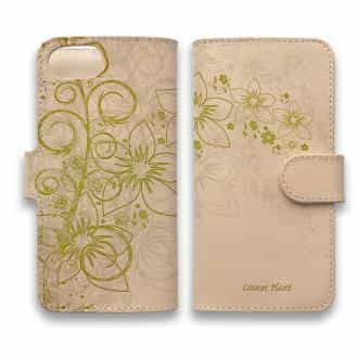 【手帳型】高級本革スマホケース 小さな森