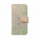 【手帳型】高級本革スマホケース フラワー