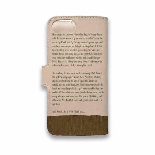 【手帳型】高級本革スマホケース ヌメ革 Gone Fishing ビンテージバージョン