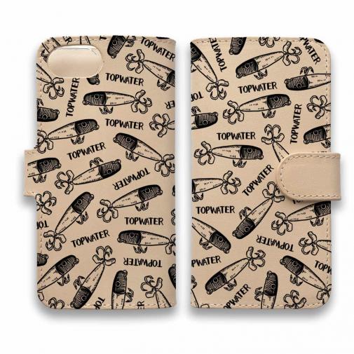 【手帳型】【釣りざんまい】本革 ありそでなさそなトップウォータープラグ