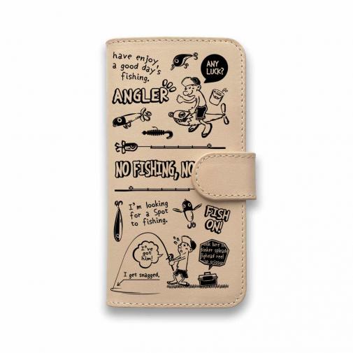 【手帳型】【釣りざんまい】本革 釣りに行きませんか?