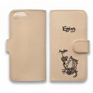 【手帳型】【釣りざんまい】本革 エギに釣られるアオリイカ_シンプル