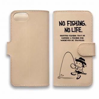 【手帳型】【釣りざんまい】本革 ウトウトアングラー