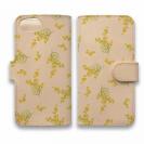 【手帳型】高級本革スマホケース ミモザ