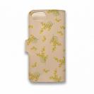 【手帳型】高級本革スマホケース ミモザ