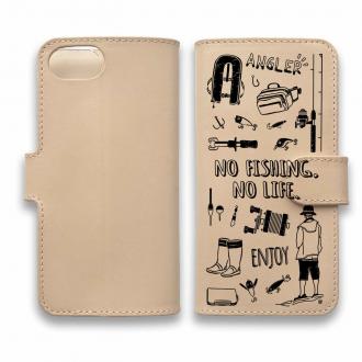 【手帳型】【釣りざんまい】本革 釣りに行く準備