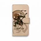 【手帳型】高級本革スマホケース 風神雷神