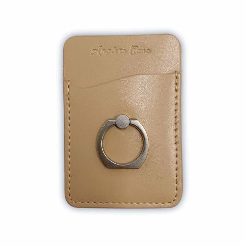 スマホリング+カードホルダー ベージュ