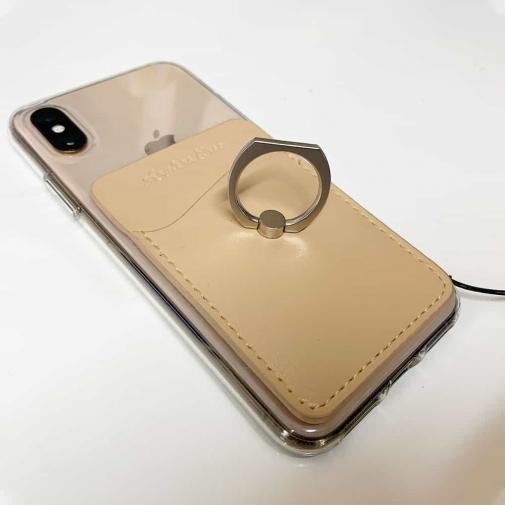 スマホリング＋カードホルダー　チャコール