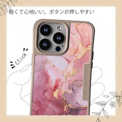 【Compos-Case】マーブル調【ゴールドラメ】 ピンク＆ゴールド
