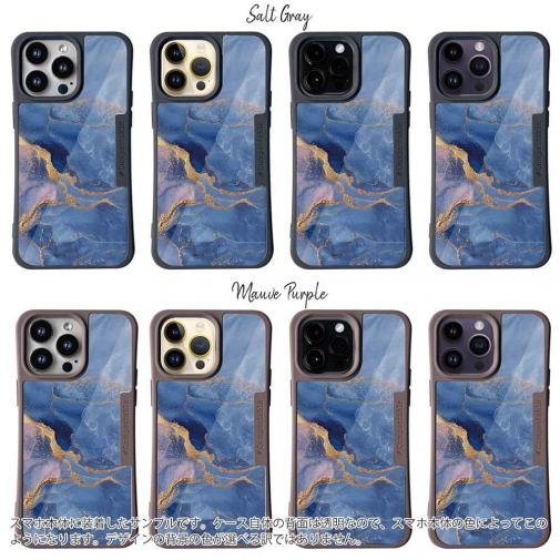 【Compos-Case】マーブル調【ゴールドラメ】 ブルー＆ゴールド