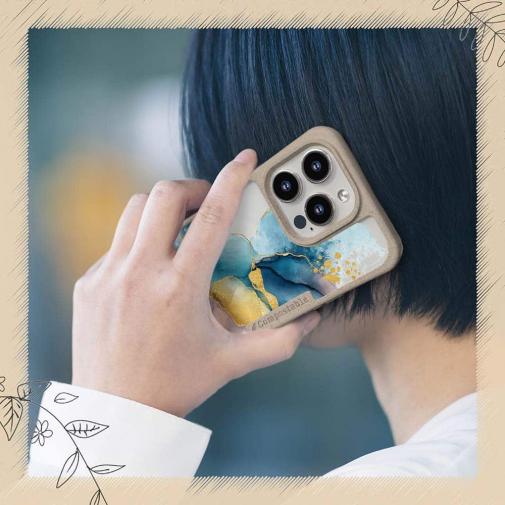 【Compos-Case】北欧デザイン【ラメ】 ブルーマーブル No1