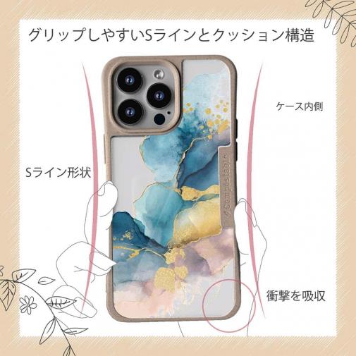 【Compos-Case】北欧デザイン【ラメ】 ブルーマーブル No1