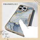 【Compos-Case】くすみカラーマーブル【ラメ】 ブルー＆ゴールド