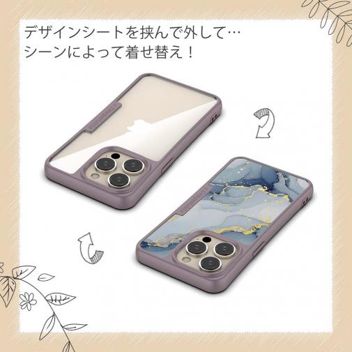 【Compos-Case】くすみカラーマーブル【ラメ】 ブルー＆ゴールド