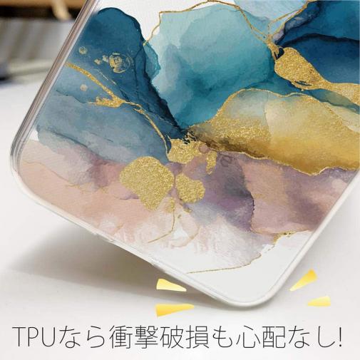 【TPU】北欧デザイン【ラメ】 ブルーマーブル No1
