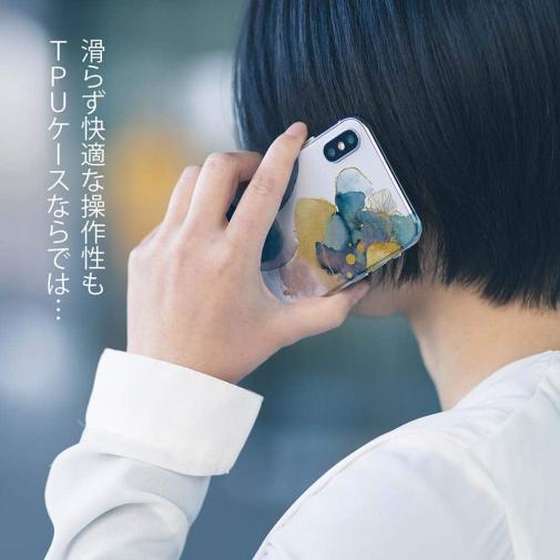 【TPU】北欧デザイン【ラメ】 ブルーマーブル No2