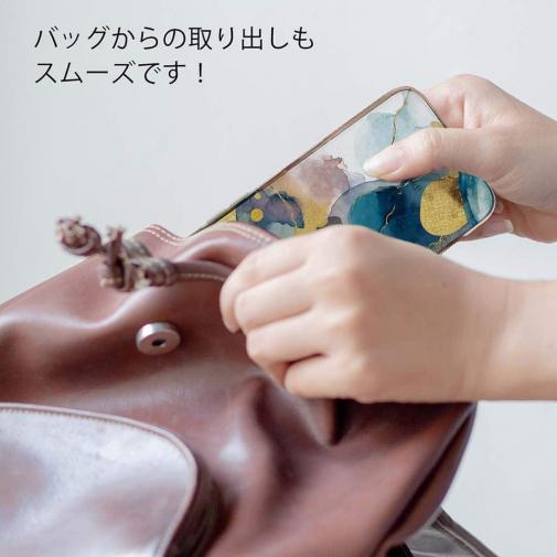 【TPU】北欧デザイン【ラメ】 ブルーマーブル No2