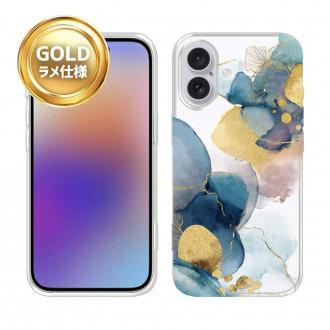 【TPU】北欧デザイン【ラメ】 ブルーマーブル No2