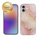 【TPU】くすみカラーマーブル【ラメ】 ピンク＆ゴールド