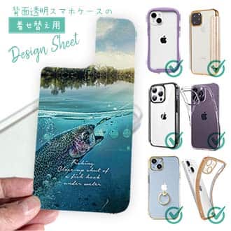 【デザインシート】クローズアップ!　水中でニジマスが掛かった瞬間!