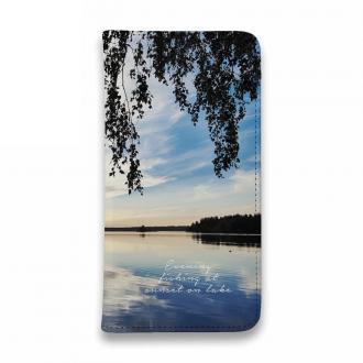 【手帳型ベルトなし】【Stick Case】日が沈む湖で毎日釣りをします!