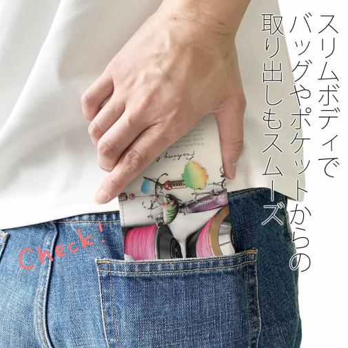 【手帳型ベルトなし】【Stick Case】Fishing tackle