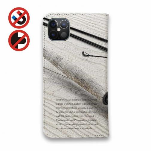 【手帳型ベルトなし】【Stick Case】フライロッド　彩度を落としたディテール