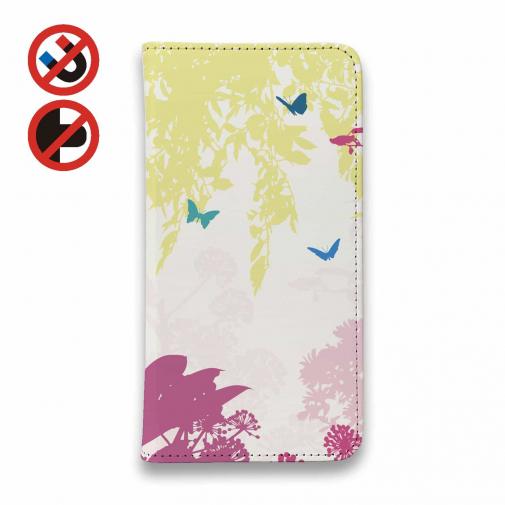 【手帳型ベルトなし】【Stick Case】幻想的な蝶と森