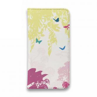 【手帳型ベルトなし】【Stick Case】幻想的な蝶と森