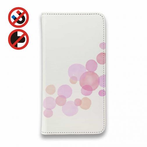 【手帳型ベルトなし】【Stick Case】やさしい水玉　ピング