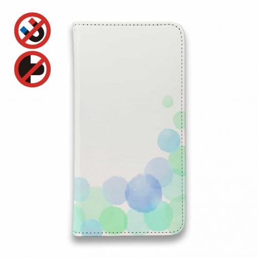 【手帳型ベルトなし】【Stick Case】水彩風の水玉　ブルー