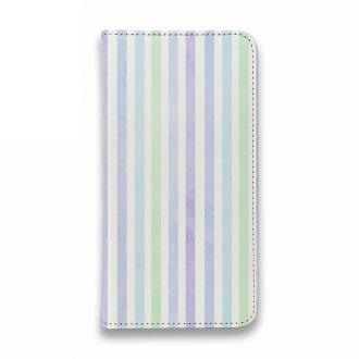 【手帳型ベルトなし】【Stick Case】ストライプ　ブルー