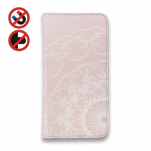 【手帳型ベルトなし】【Stick Case】シックなレース ピンク