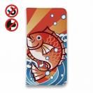 【手帳型ベルトなし】【Stick Case】大漁旗風マダイのイラスト