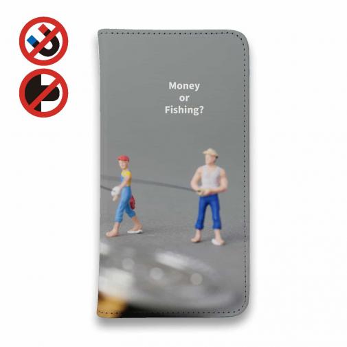 【手帳型ベルトなし】【Stick Case】釣りとお金