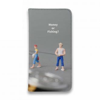 【手帳型ベルトなし】【Stick Case】釣りとお金
