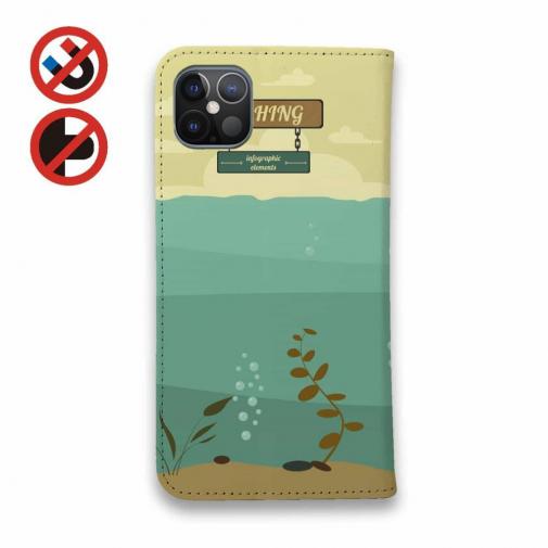 【手帳型ベルトなし】【Stick Case】Fishing on the boat　イラスト