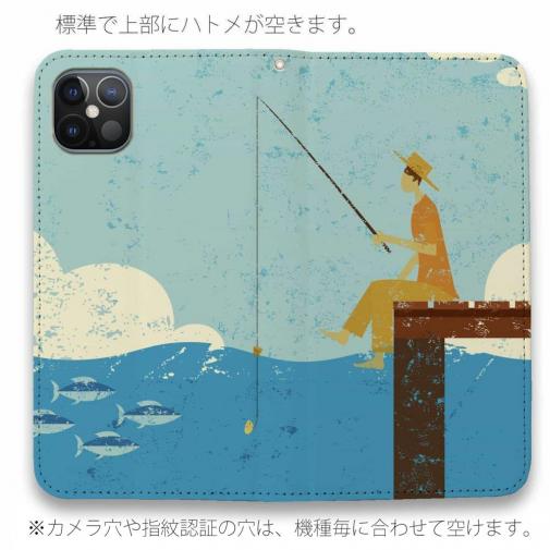 【手帳型ベルトなし】【Stick Case】ドックで釣りを楽しむ　ノーマル