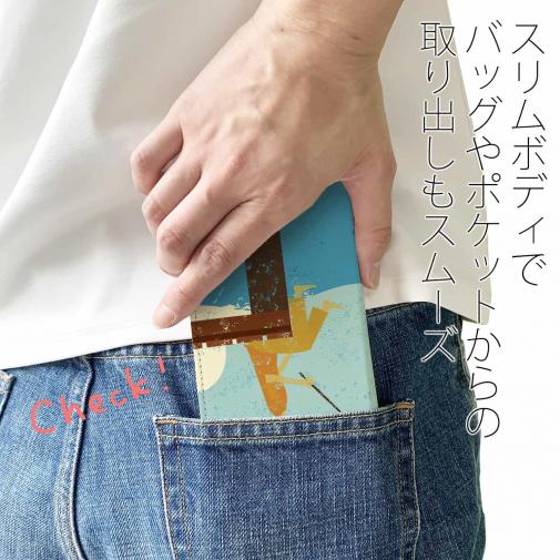 【手帳型ベルトなし】【Stick Case】ドックで釣りを楽しむ　ノーマル
