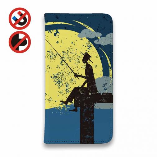 【手帳型ベルトなし】【Stick Case】ドックで釣りを楽しむ　ムーンライト
