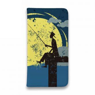 【手帳型ベルトなし】【Stick Case】ドックで釣りを楽しむ　ムーンライト