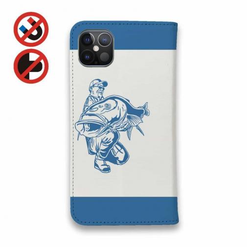 【手帳型ベルトなし】【Stick Case】釣り人のシルエット　サーモンフィッシング