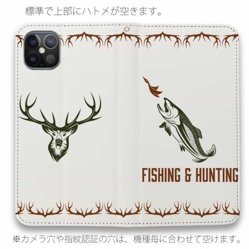 【手帳型ベルトなし】【Stick Case】FISHING & HUNTING