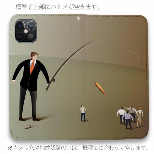 【手帳型ベルトなし】【Stick Case】ビジネスマンと釣り