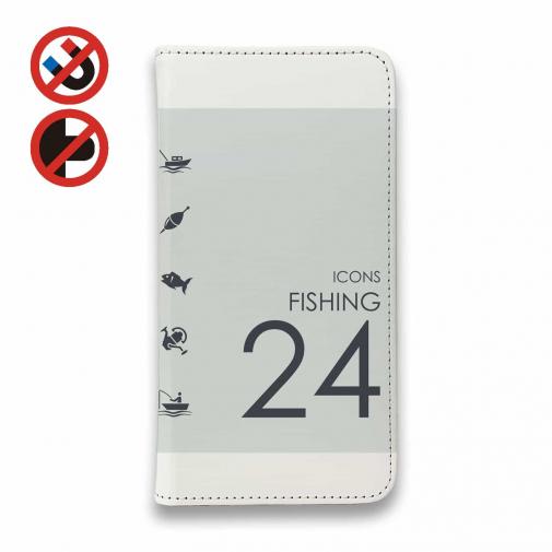 【手帳型ベルトなし】【Stick Case】釣りのアイコン24