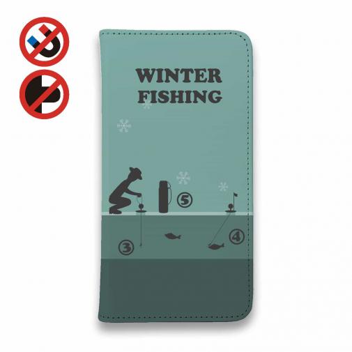 【手帳型ベルトなし】【Stick Case】冬のワカサギ入門